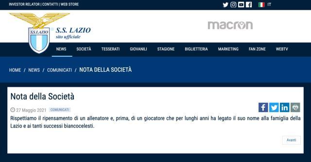 小因扎吉告别拉齐奥 将投国米接班孔蒂？